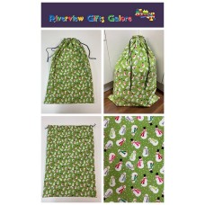 Santa Sack - Large - Snowmen on Lime Santa Sack - Large - Snowmen on Lime